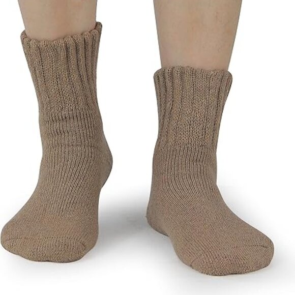 Women's Winter Boots Socks Thick Warm Cozy Crew Socks Solid Color Gifts - Picture 4 of 6